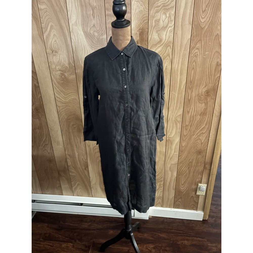 J. McLaughlin Women’s 100% Women’s Shirt Dress Button Down Black Size XS